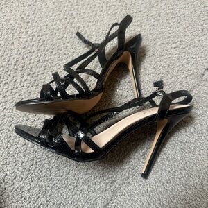Pleaser Black Patent Strappy Heels